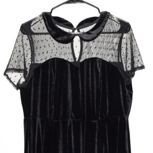 Velvet & Mesh Skater Dress